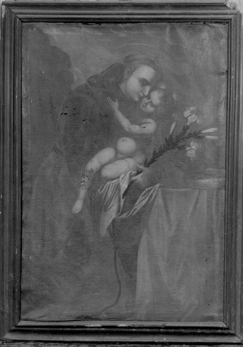 Sant'Antonio da Padova con il bambino (dipinto, opera isolata) - ambito piemontese (sec. XVIII)
