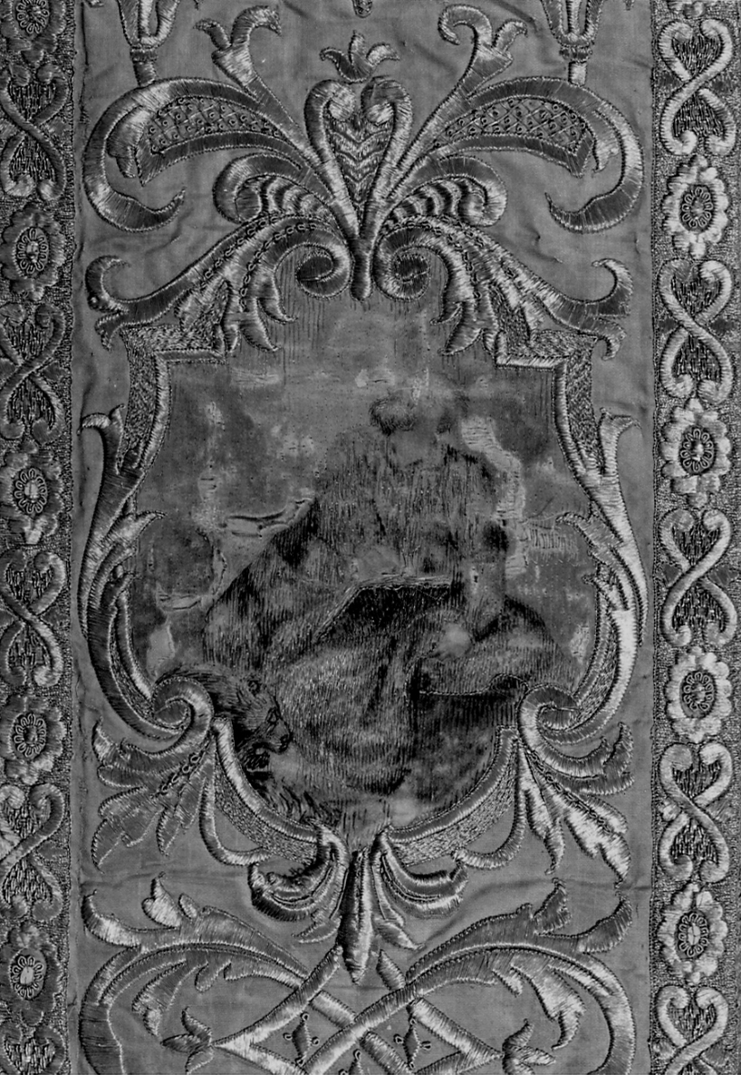 San Marco Evangelista (decorazione a ricamo) - manifattura lombardo-piemontese, manifattura francese (primo quarto, primo quarto sec. XVIII, sec. XIX)