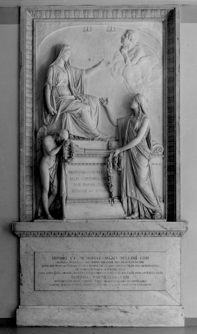 Allegoria della città di Novara che piange la morte di Marco Bellini (monumento, opera isolata) di Monti Gaetano Matteo (prima metà sec. XIX)