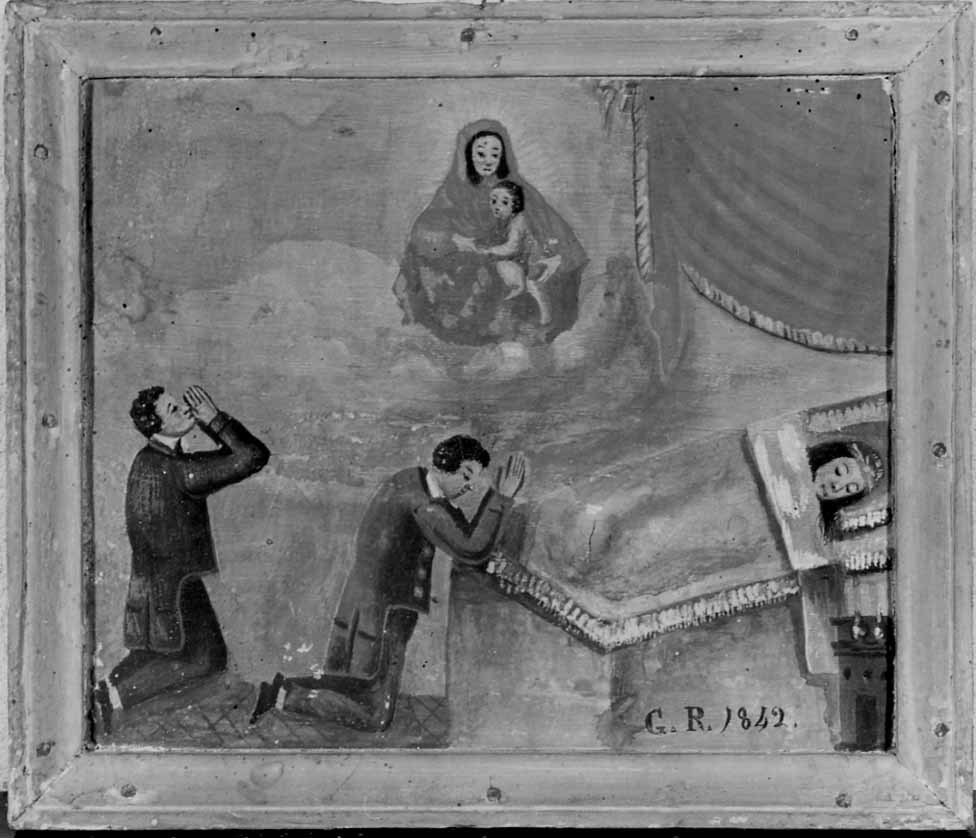 Intervento della Madonna per guarigione (ex voto, opera isolata) - ambito novarese (secondo quarto sec. XIX)