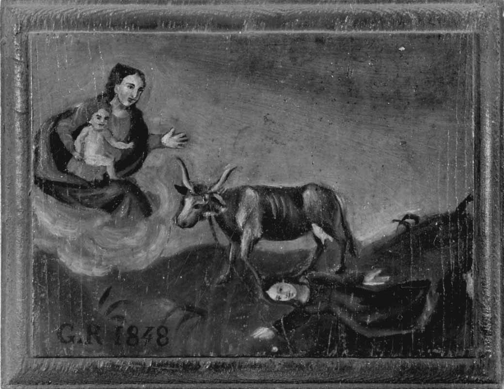 Intervento della Madonna per sventare un incidente (ex voto, opera isolata) - ambito novarese (metà sec. XIX)