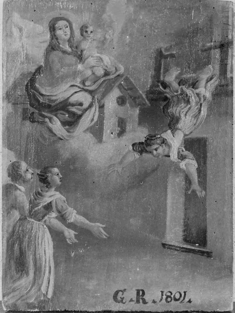 Intervento della Madonna di Loreto per protezione (ex voto, opera isolata) - ambito novarese (inizio sec. XIX)