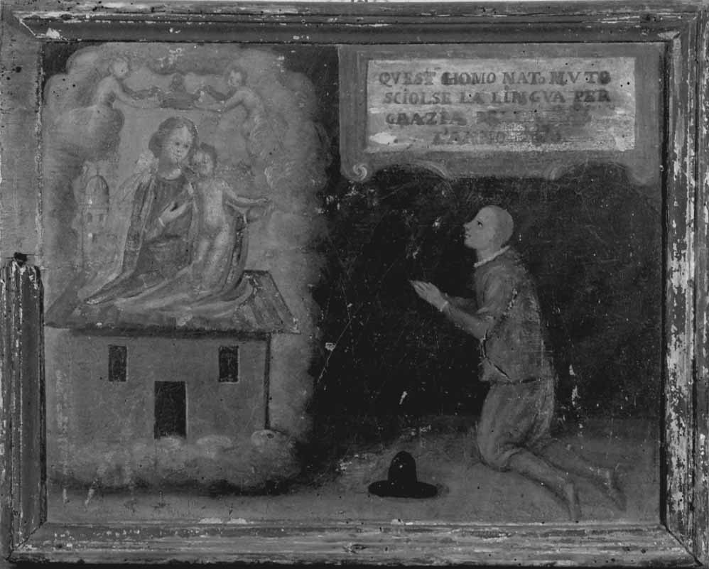 Intervento della Madonna di Loreto per guarigione (ex voto, opera isolata) - ambito novarese (metà sec. XVI)