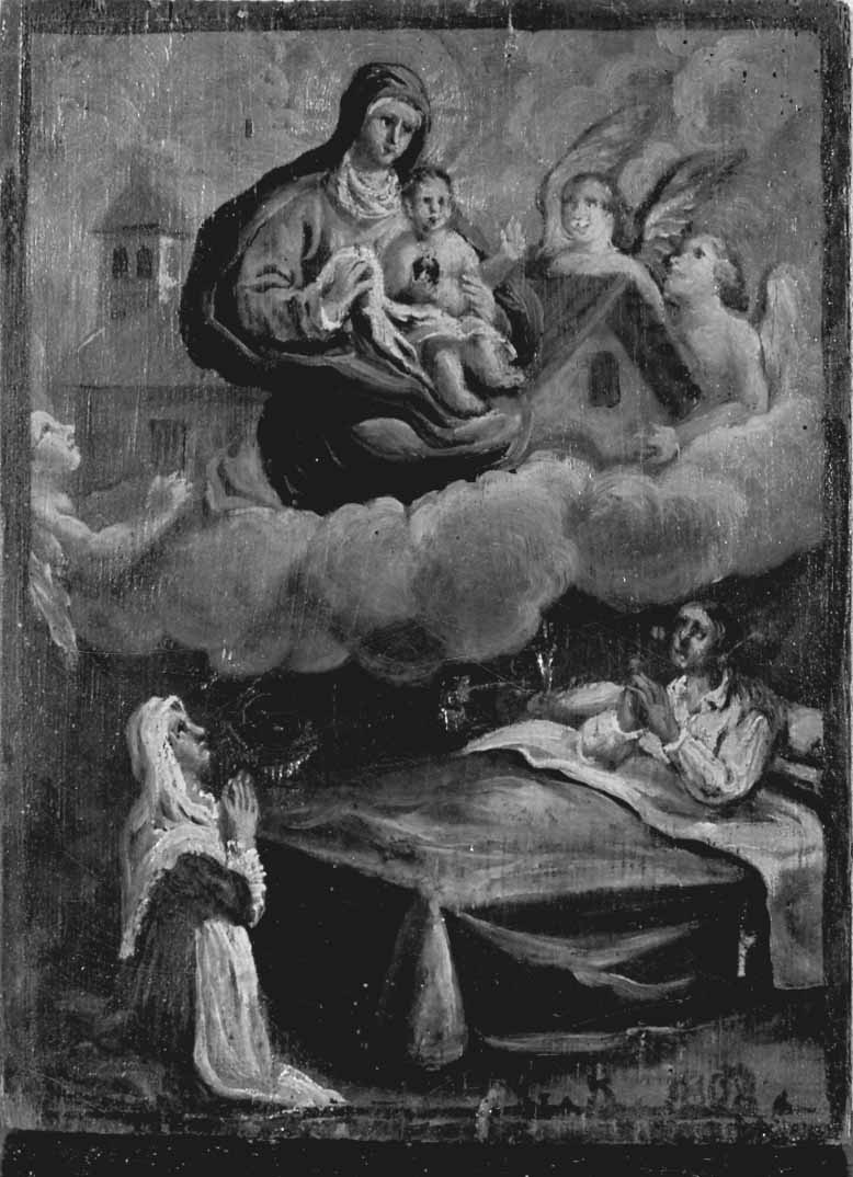 Intervento della Madonna di Loreto per guarigione (ex voto, opera isolata) - ambito novarese (inizio sec. XIX)