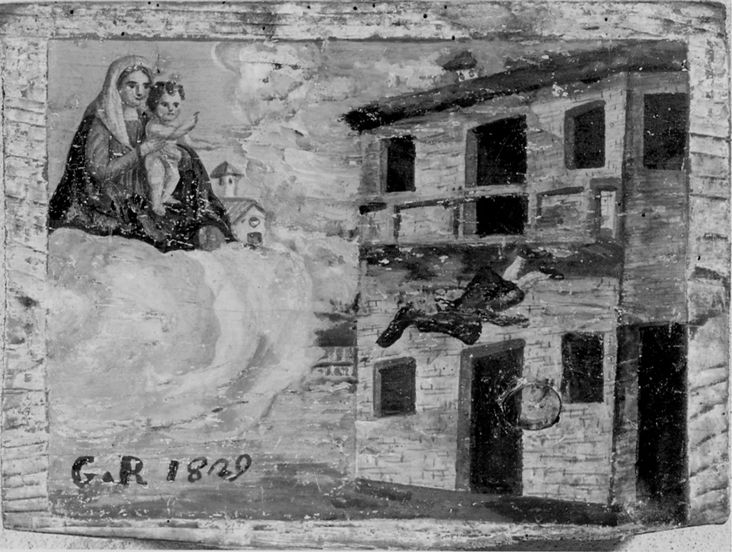 Intervento della Madonna di Loreto per sventare un incidente (ex voto, opera isolata) - ambito novarese (secondo quarto sec. XIX)