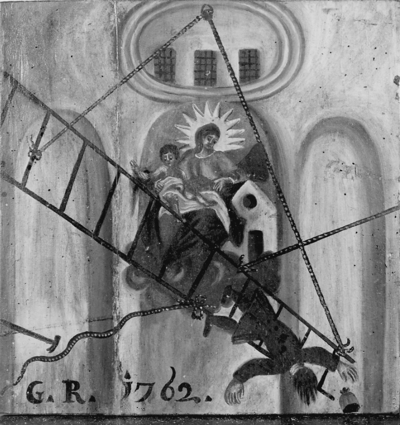 Intervento della Madonna di Loreto per sventare un incidente (ex voto, opera isolata) - ambito novarese (terzo quarto sec. XVIII)