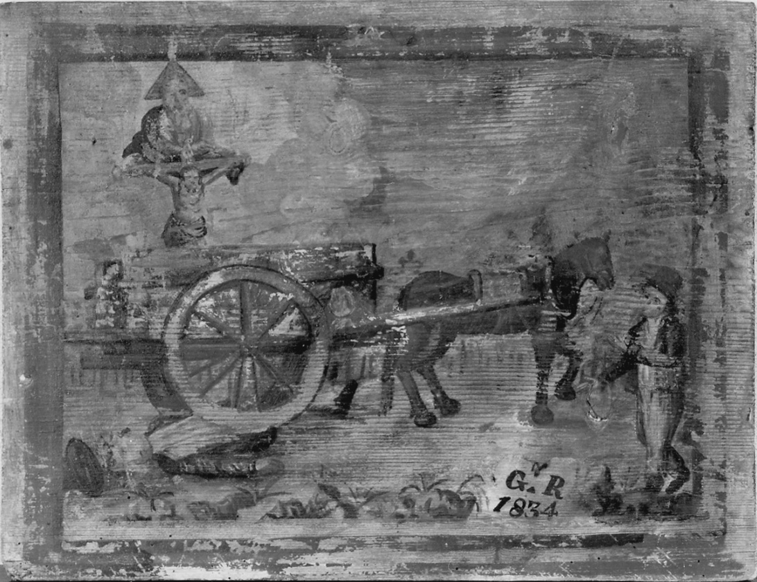 Intervento della Trinità per incidente con carro (ex voto, opera isolata) - ambito novarese (secondo quarto sec. XIX)