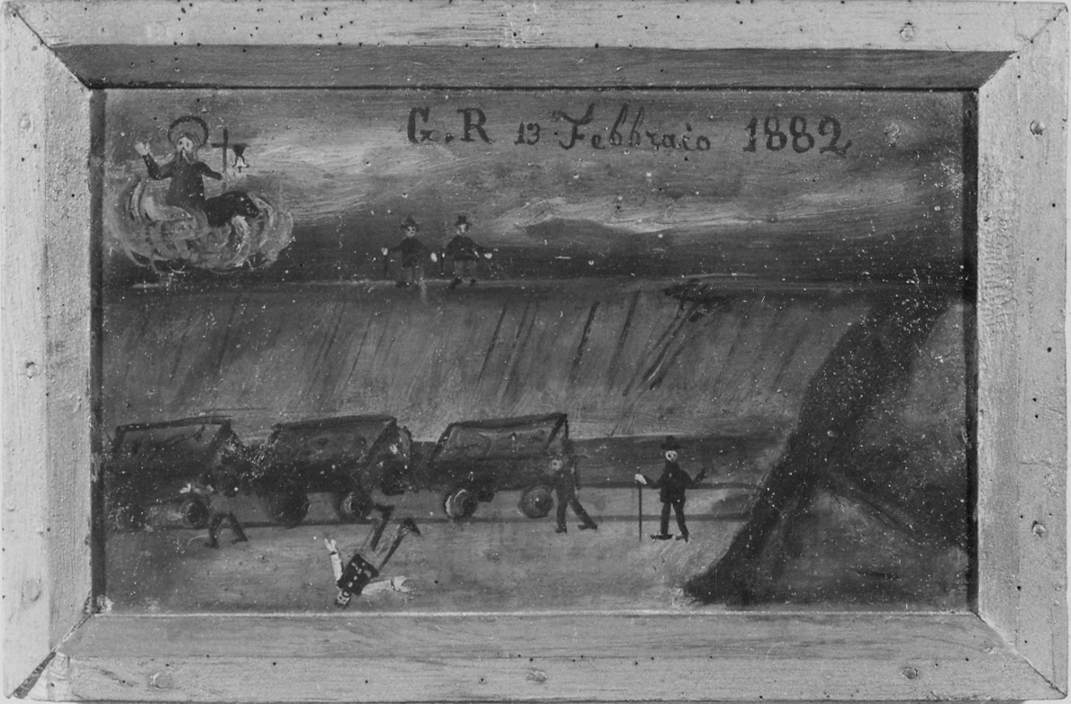 Intervento di Sant'Antonio Abate per sventare un incidente (ex voto, opera isolata) - ambito novarese (ultimo quarto sec. XIX)