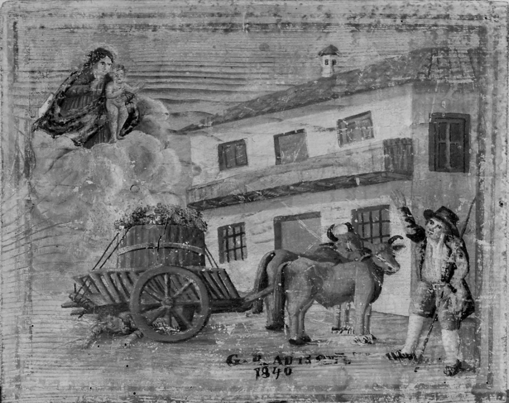 Intervento della Madonna per sventare un incidente (ex voto, opera isolata) - ambito novarese (metà sec. XIX)