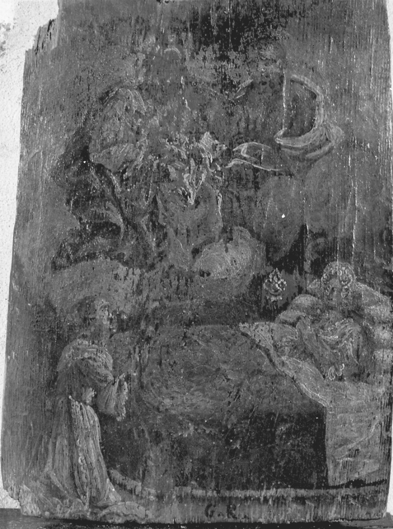 Intervento della Madonna e di un santo per guarigione (ex voto, opera isolata) - ambito novarese (prima metà sec. XIX)