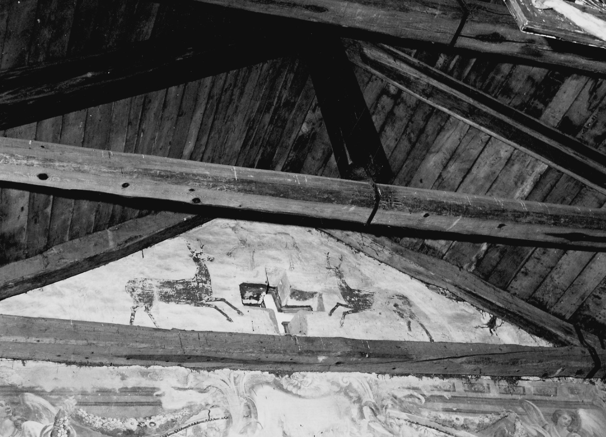 cervi e agnello (dipinto, opera isolata) - ambito lombardo (sec. XI)