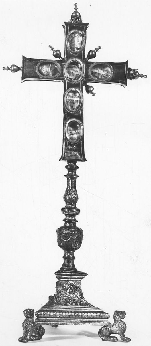 reliquiario - a croce, opera isolata - bottega lombarda (inizio sec. XVII)