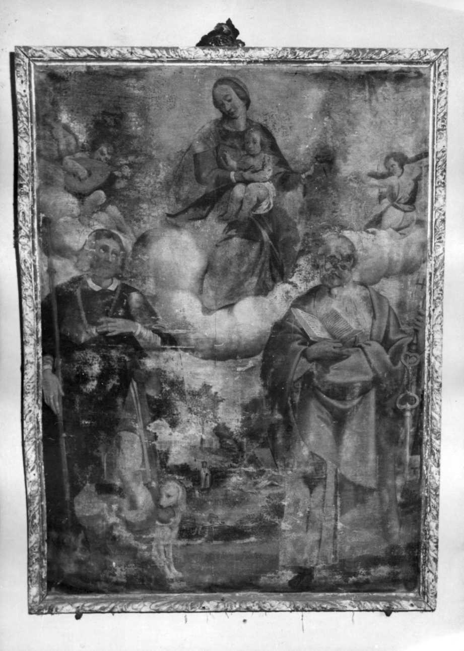 Madonna con Bambino, San Pietro e San Rocco (dipinto, opera isolata) - ambito piemontese (prima metà sec. XVIII)