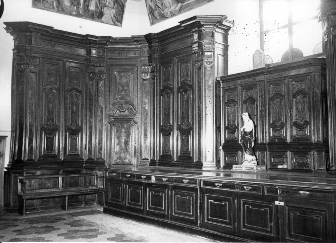 armadio da sacrestia, opera isolata - bottega lombarda (prima metà, seconda metà sec. XVIII, sec. XVIII)