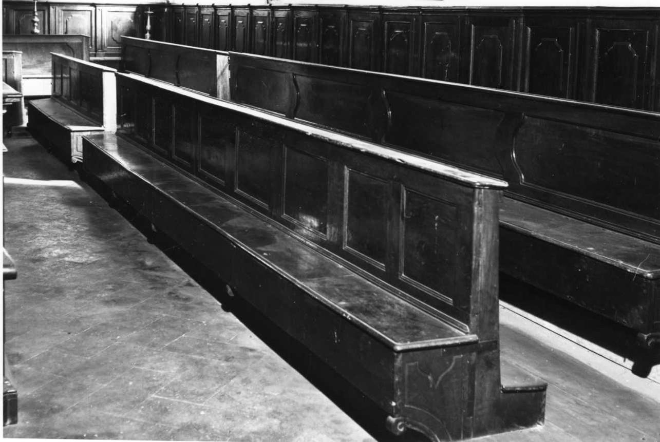 stalli del coro, serie - bottega novarese (fine, seconda metà secc. XVII/ XVIII, sec. XVIII, sec. XIX)