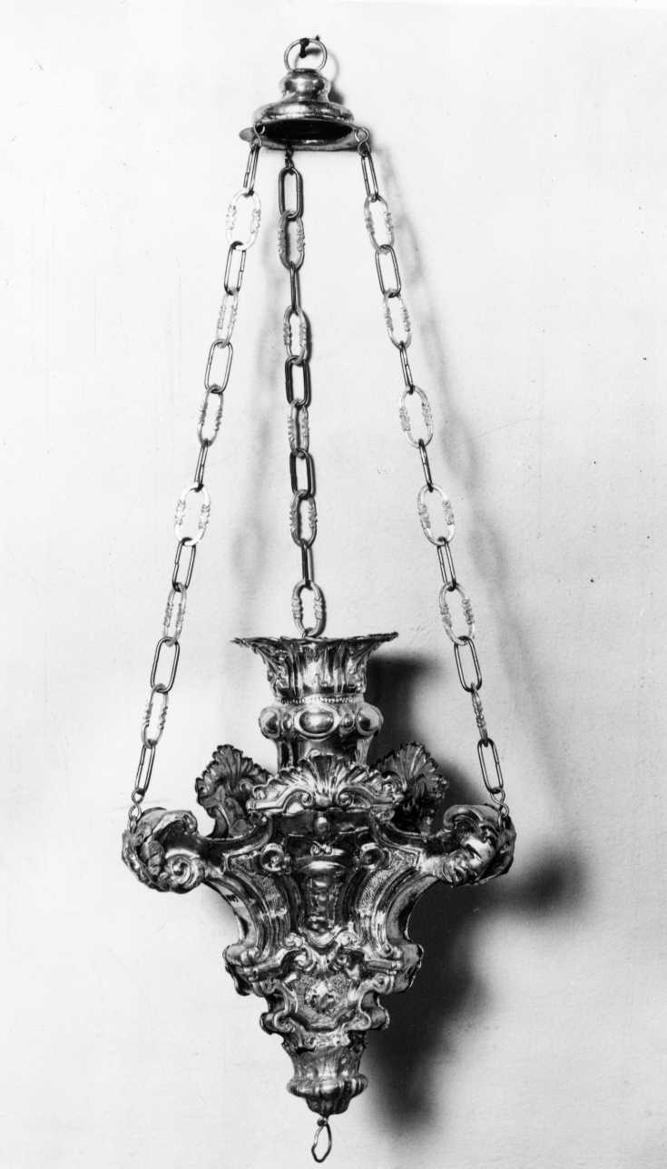 lampada pensile, opera isolata - bottega lombarda (prima metà sec. XVIII)