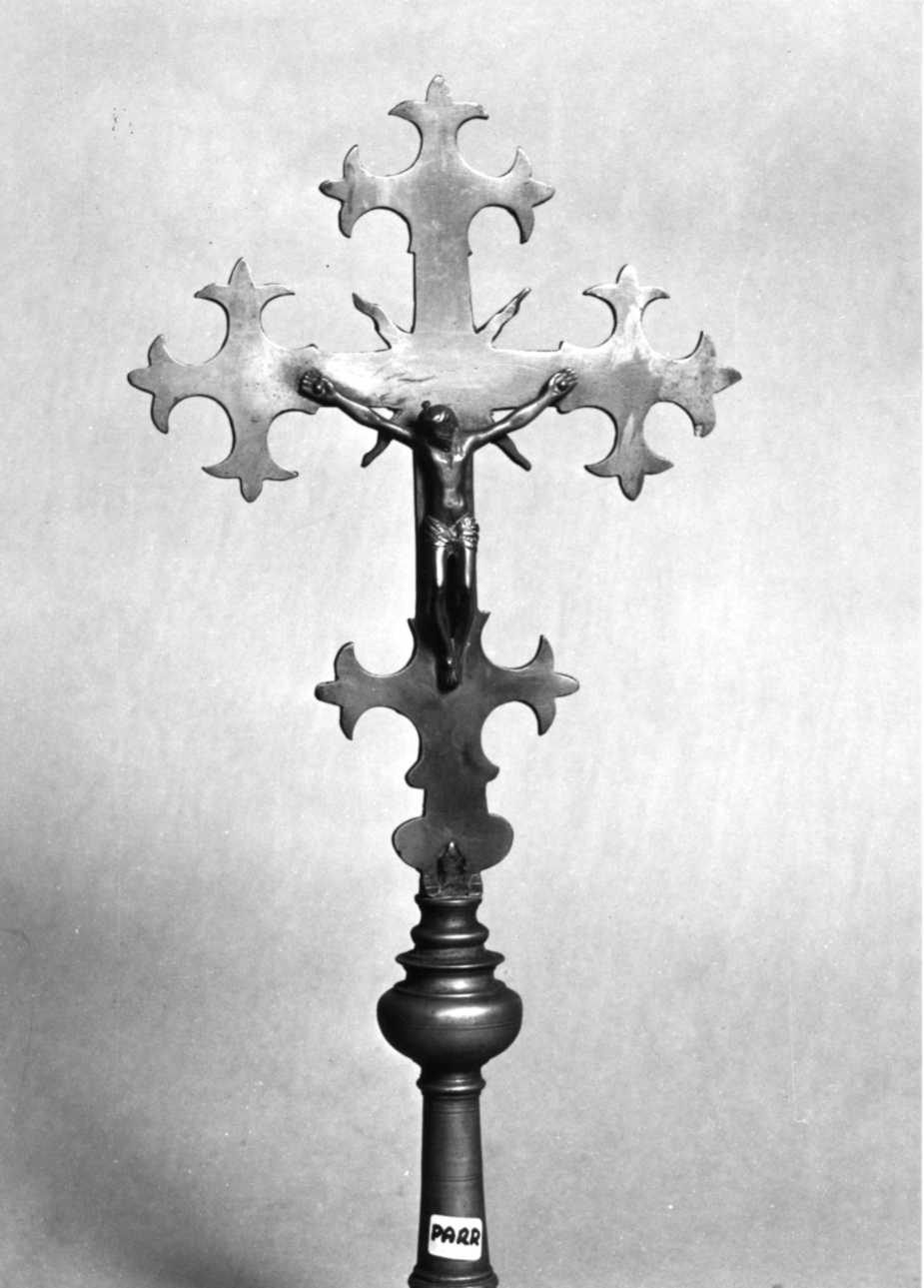 Cristo crocifisso (croce processionale, opera isolata) - bottega lombarda (secc. XVII/ XVIII)