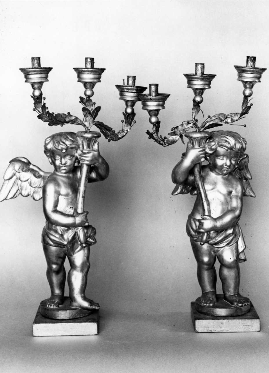 angelo reggicandelabro (candelabro - a statuetta, serie) - bottega lombardo-piemontese (inizio sec. XIX)