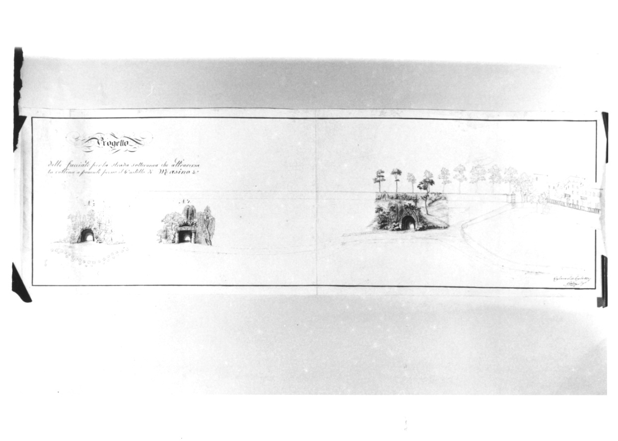 progetto per la galleria di Masino (disegno, opera isolata) di Clanos (inizio sec. XIX)