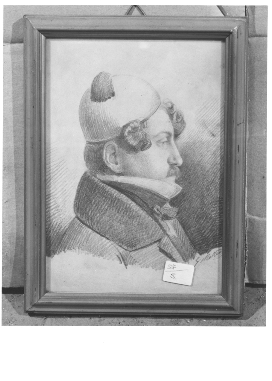 ritratto d'uomo (disegno, opera isolata) di Molteni Giuseppe (sec. XIX)
