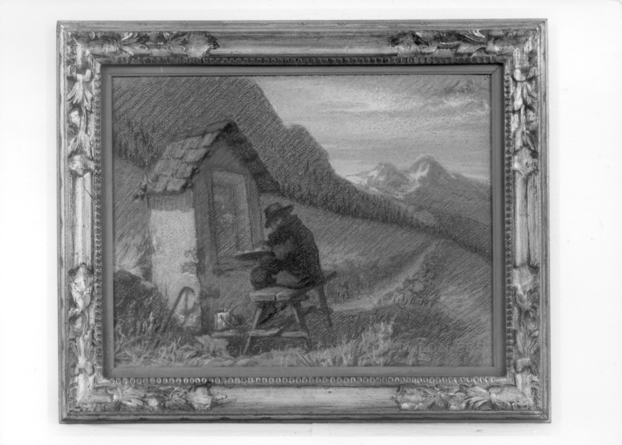 paesaggio montano (disegno, opera isolata) di Strocco Carlo Oreste (prima metà sec. XX)