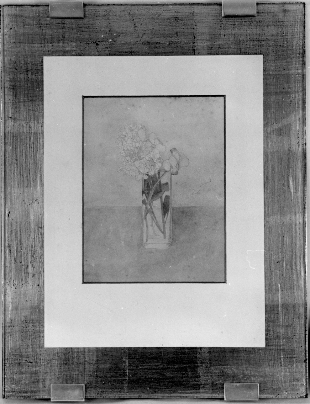 Vaso di fiori, vaso con fiori (disegno, opera isolata) di Boccardo Federico (inizio sec. XX)