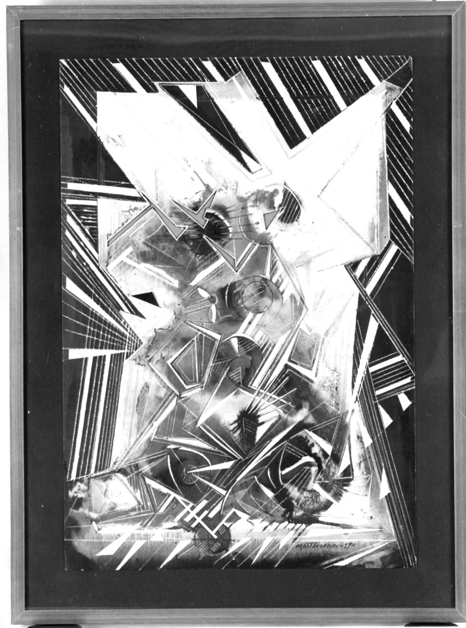 Esplosione, composizione astratta (disegno, opera isolata) di Mastroianni Umberto (sec. XX)