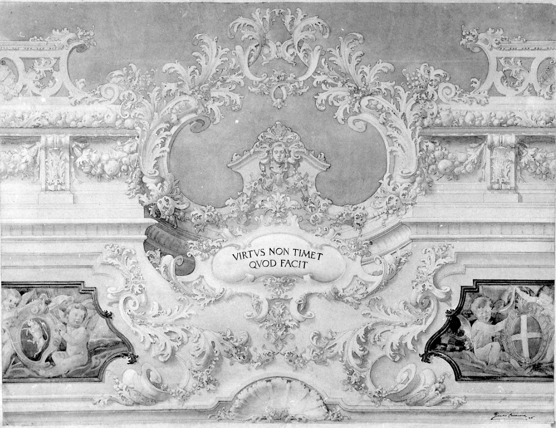 motivi decorativi architettonici e vegetali (disegno, opera isolata) di Casanova Giulio (inizio sec. XX)