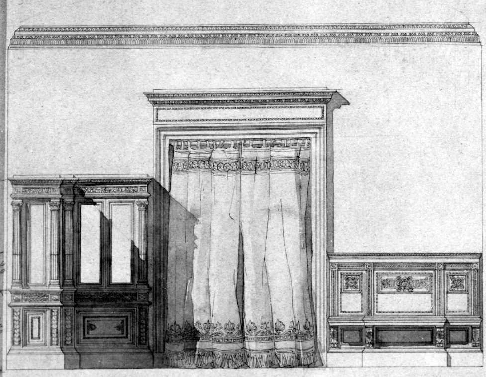 progetto di decorazione di una stanza (disegno, opera isolata) di Casanova Giulio (primo quarto sec. XX)