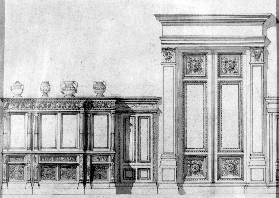 progetto di decorazione di una stanza (disegno) di Casanova Giulio (primo quarto sec. XX)