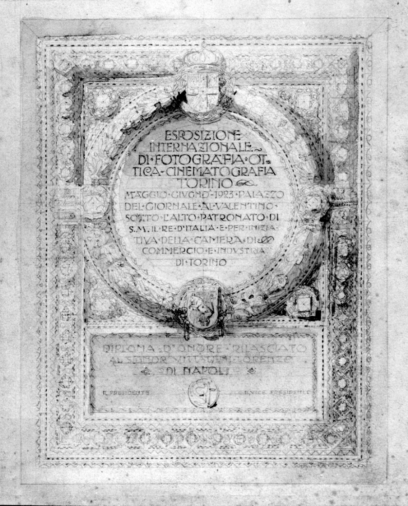 progetto di diploma (disegno, opera isolata) di Casanova Giulio (primo quarto sec. XX)