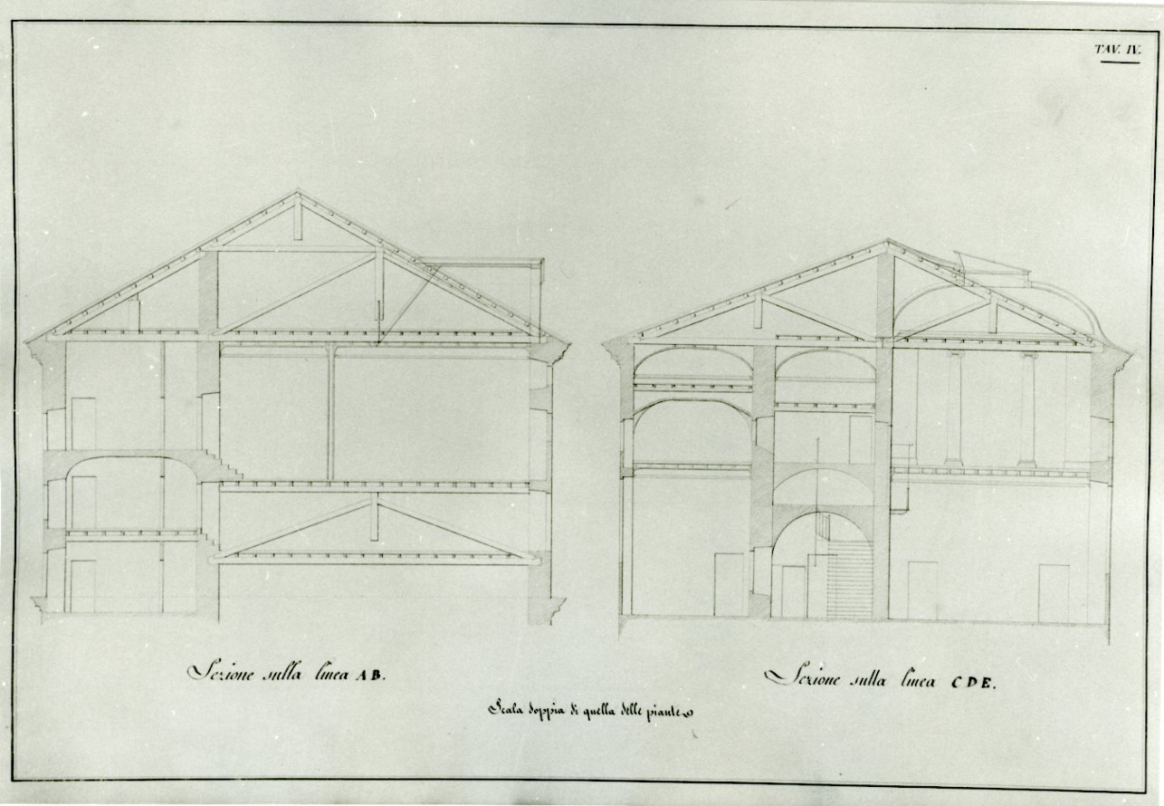 progetto di sezione della Accademia Albertina di Belle Arti di Torino (disegno) di Mosca Carlo Bernardo (secondo quarto sec. XIX)