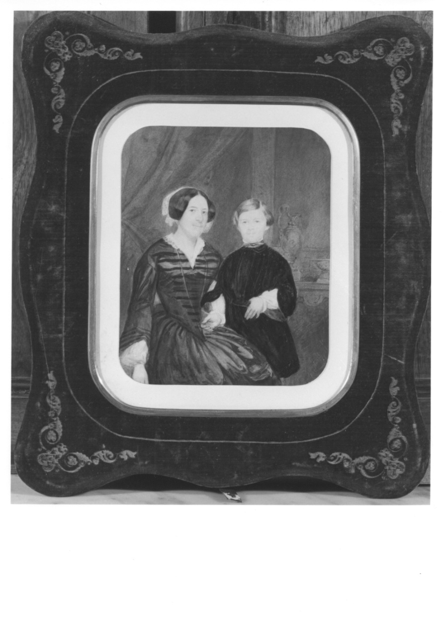 ritratto di Rosa Gropallo di San Germano e del figlio Casimiro (disegno, opera isolata) di Tanner G. S (terzo quarto sec. XIX)