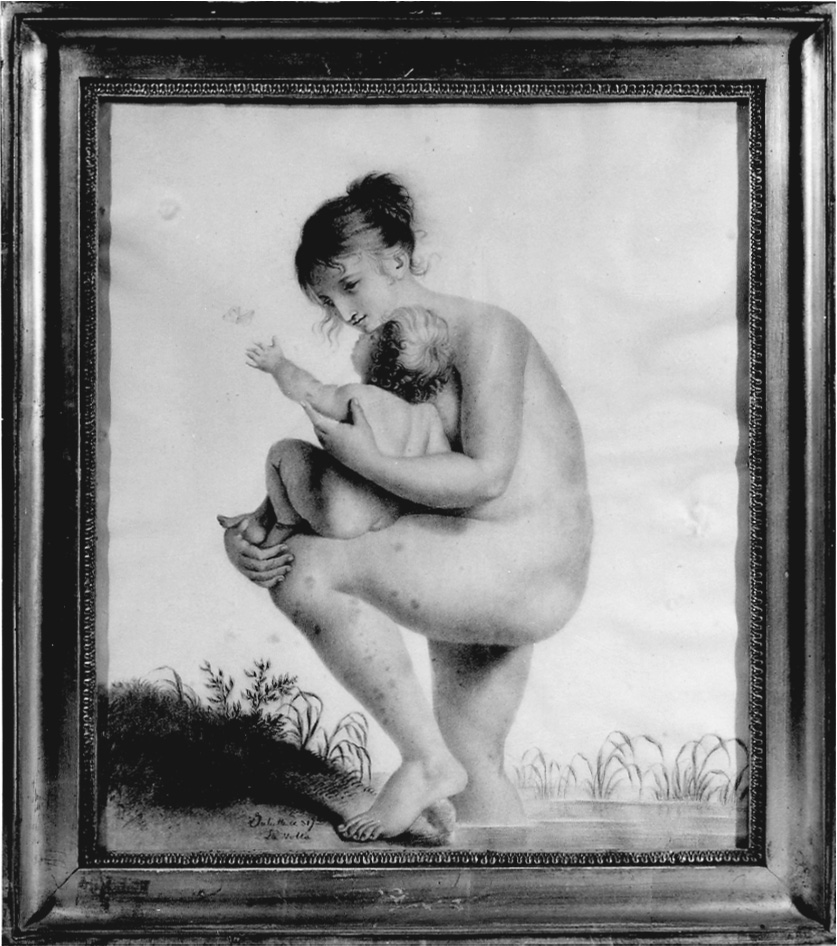 figura femminile nuda con bambino (disegno, opera isolata) di Colbert Falletti Giulia (primo quarto sec. XIX)