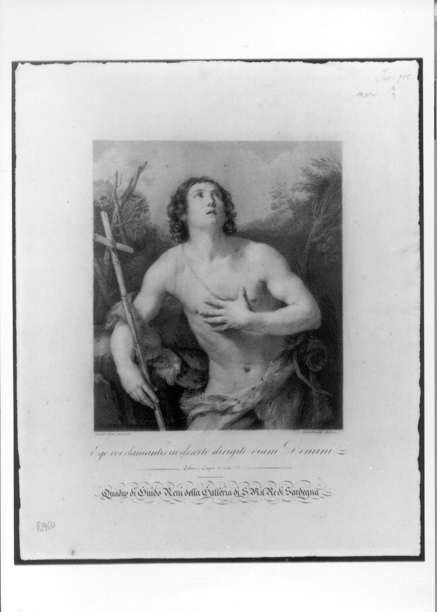 San Giovanni Battista (disegno, opera isolata) di Boucheron Angelo Michele (secondo quarto sec. XIX)