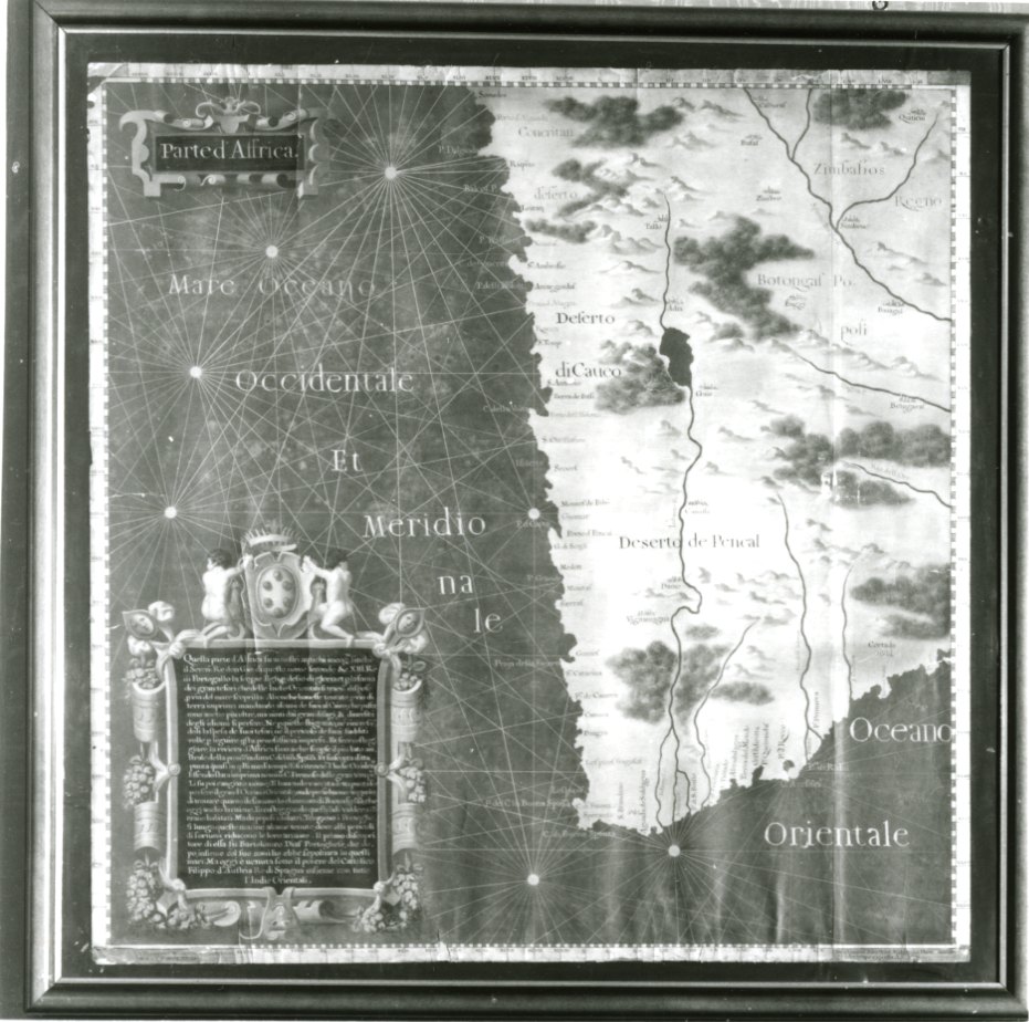 Parte d'Affrica, carta geografica della costa dell'Africa sud-occidentale (disegno) di Silvestri Bartolomeo (inizio sec. XIX)