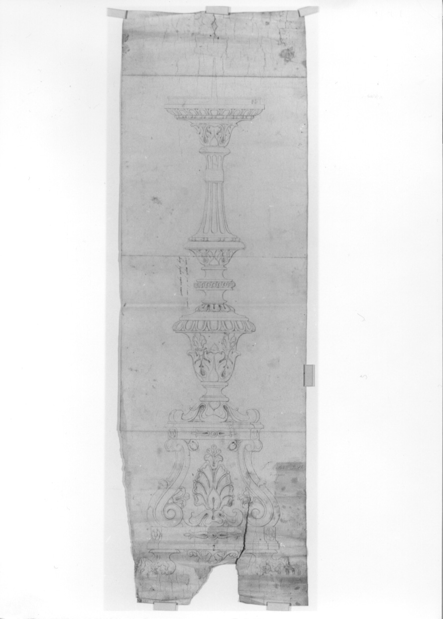 candeliere (disegno, opera isolata) di Malnate F (prima metà sec. XIX)