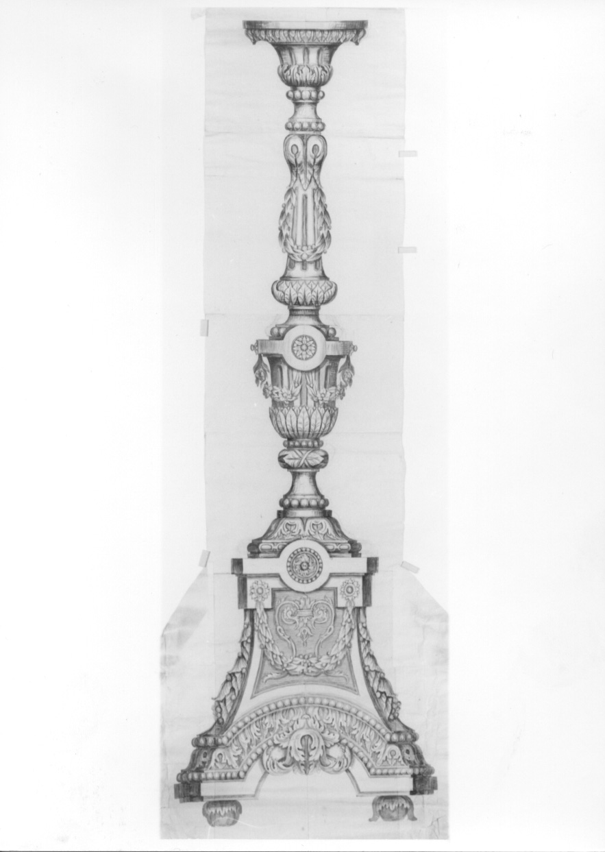 candeliere (disegno, opera isolata) di Prinetti Angelo (fine sec. XVIII)