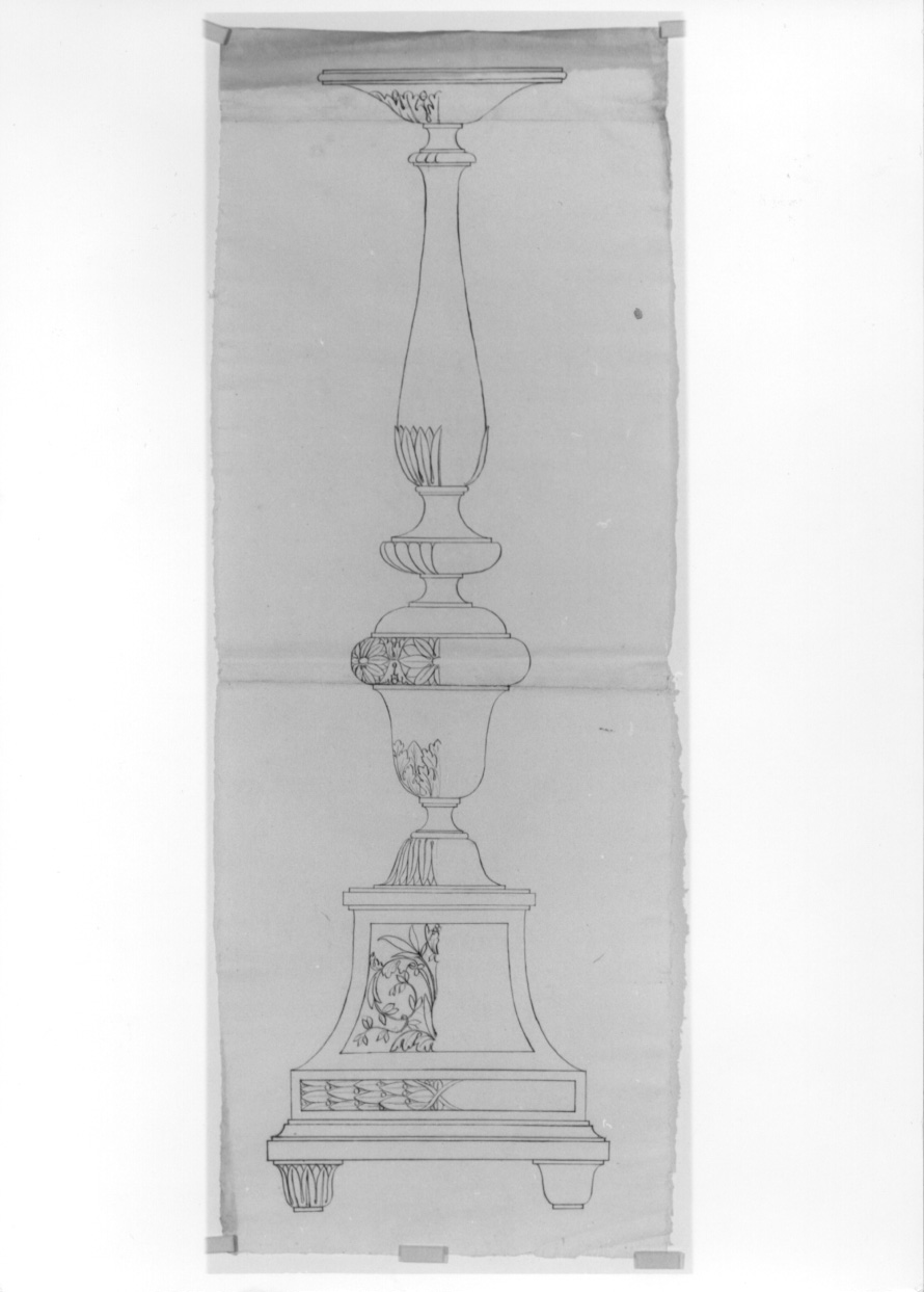 candeliere (disegno, opera isolata) - ambito piemontese (primo quarto sec. XIX)