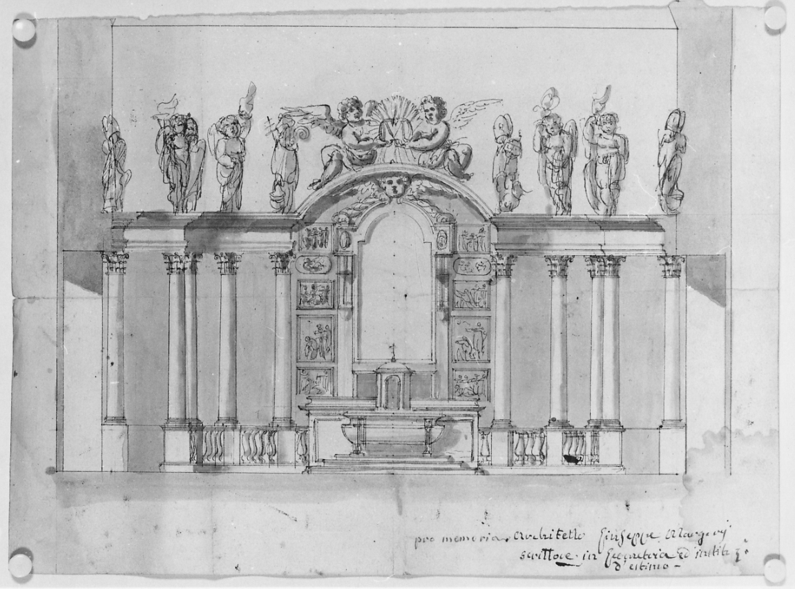 progetto di altare (disegno, opera isolata) di Margary Giuseppe (prima metà sec. XIX)