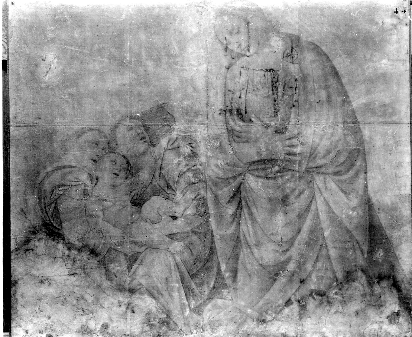 Madonna in adorazione di Gesù Bambino (disegno, opera isolata) di Ferrari Gaudenzio (bottega) (secondo quarto sec. XVI)