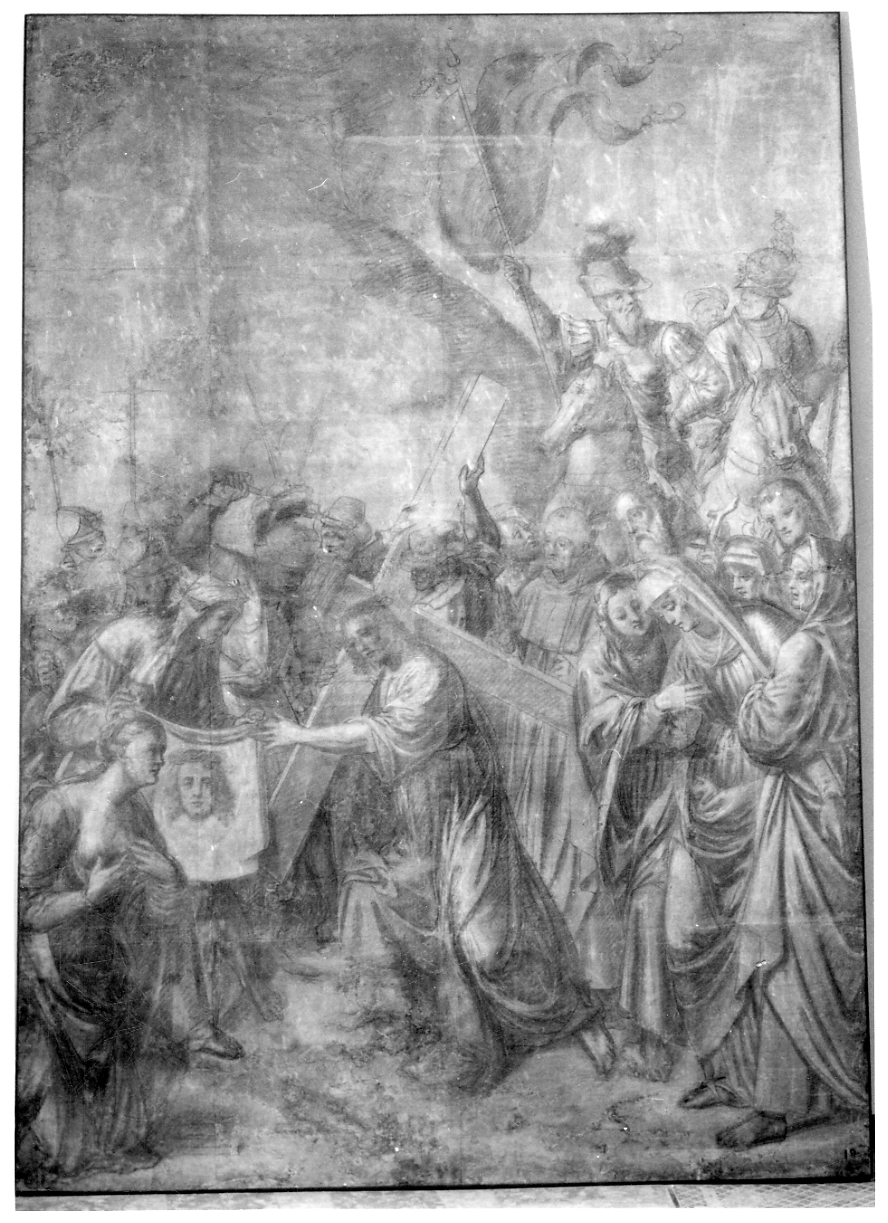 salita di Cristo al monte Calvario (disegno, opera isolata) di Giovenone Giuseppe il Giovane (ultimo quarto sec. XVI)
