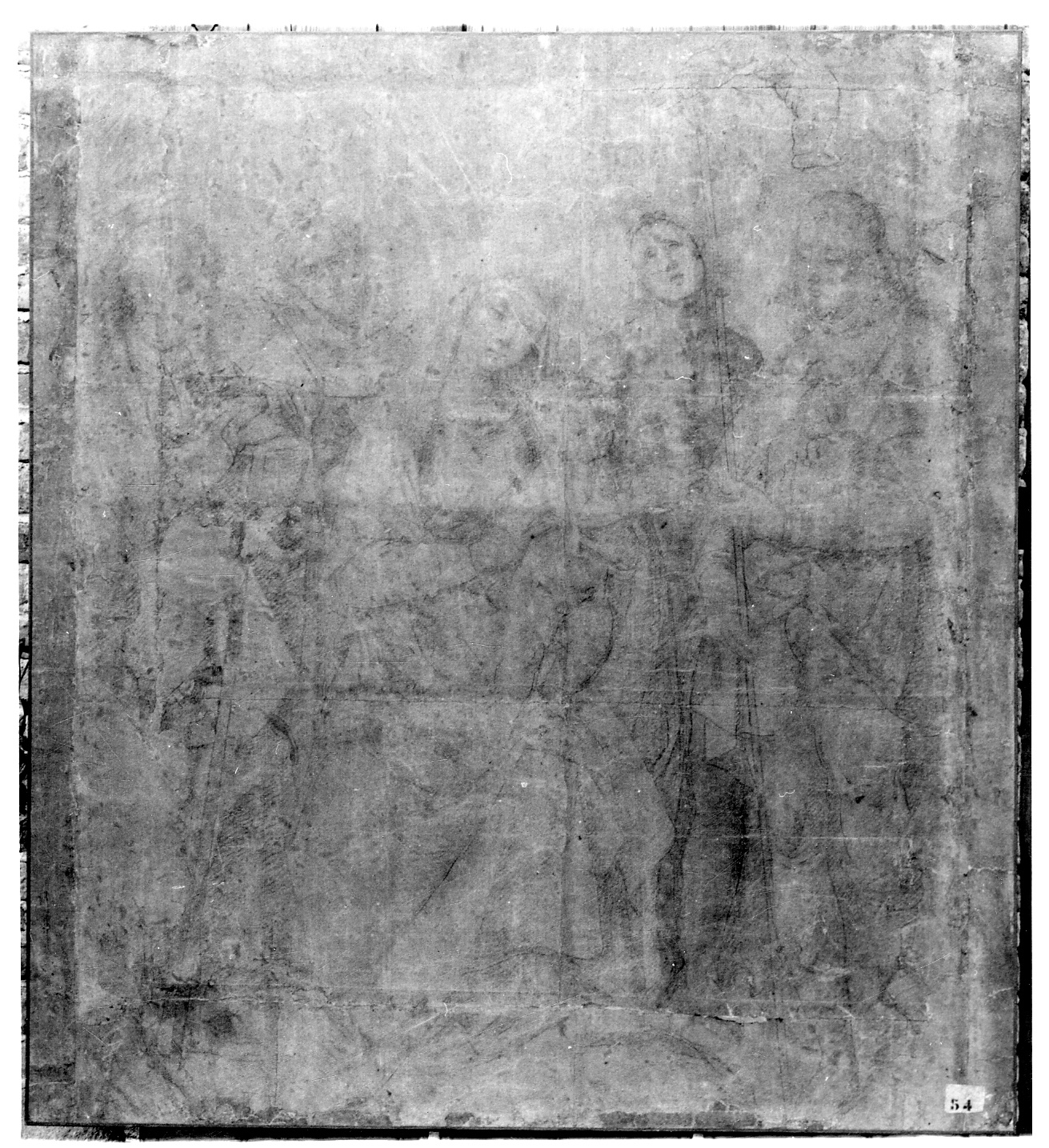 Madonna con Bambino e Santi (disegno, opera isolata) di Giovenone Giuseppe il Giovane (bottega) (ultimo quarto sec. XVI)