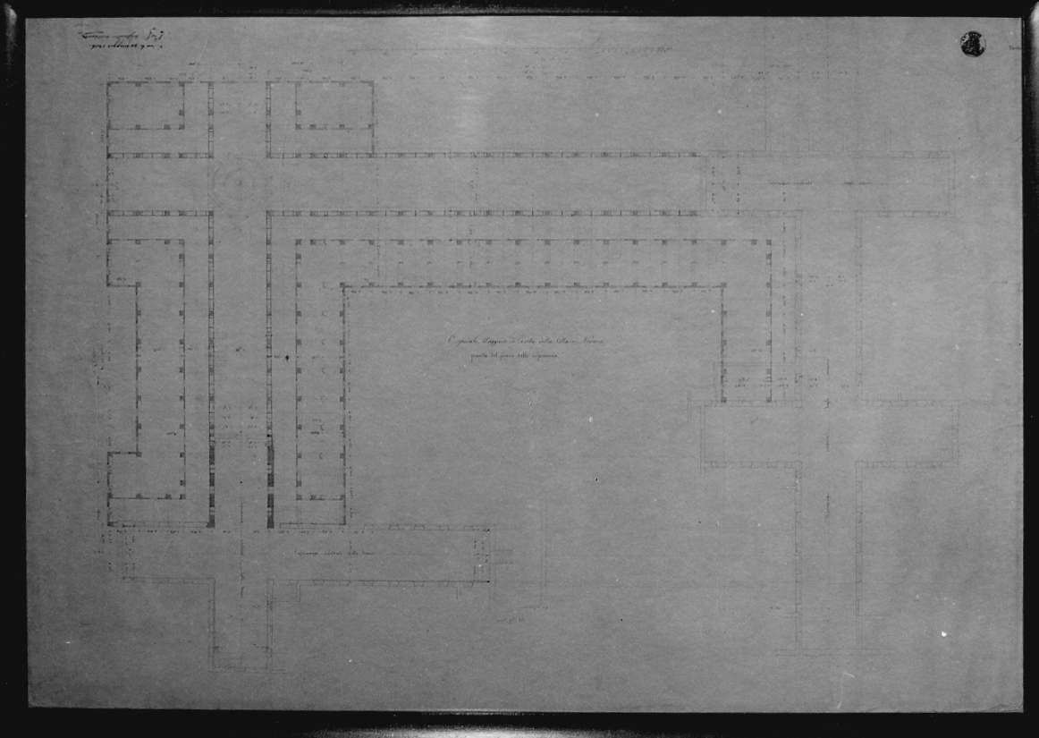 progetto di ampliamento delle strutture ospedaliere (disegno) di Antonelli Alessandro (seconda metà sec. XIX)