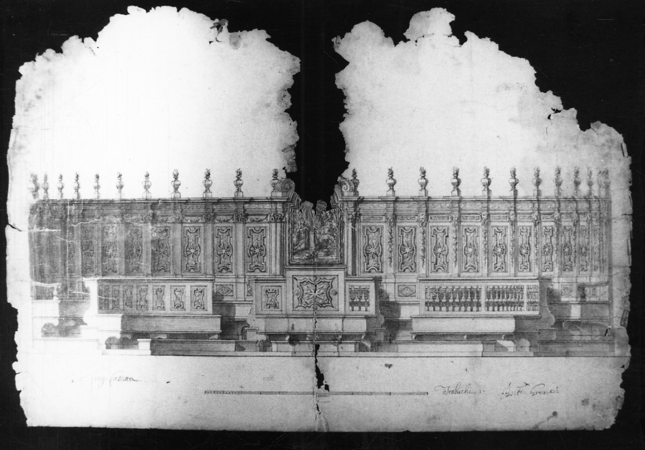 coro ligneo (disegno, opera isolata) di Cassetta Giovanni Luigi (inizio sec. XVIII)