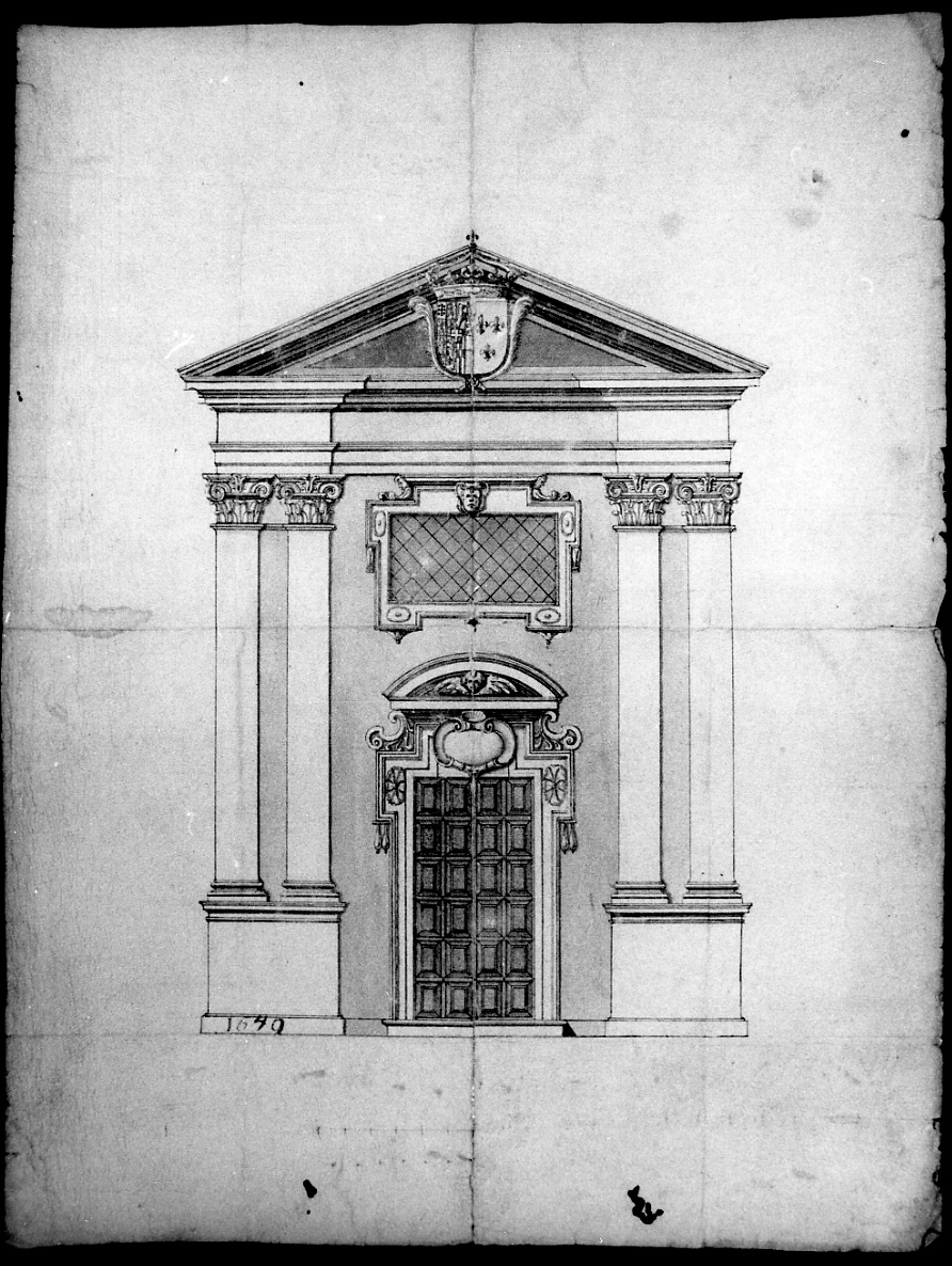 progetto di facciata di chiesa (disegno, opera isolata) di Amedeo di Castellamonte (ultimo quarto sec. XVIII)