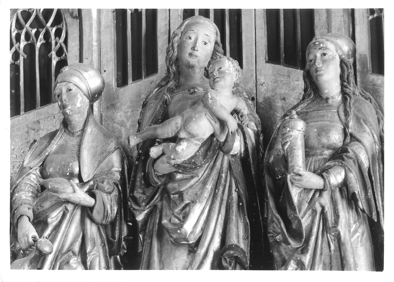 Madonna con Bambino (statua, elemento d'insieme) - ambito svizzero-tedesco (sec. XVI)