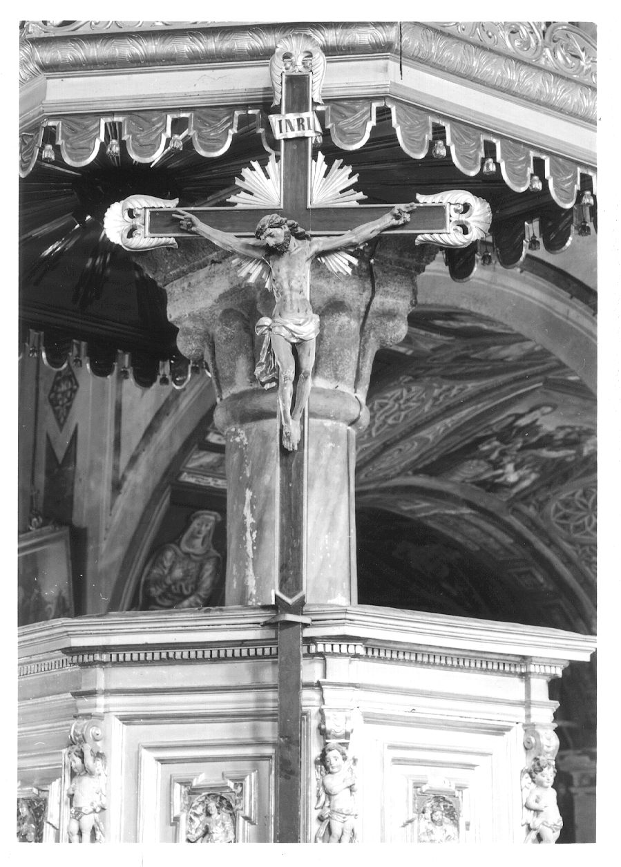 Cristo crocifisso (croce processionale, opera isolata) - bottega della Val Formazza (secc. XVIII/ XIX)