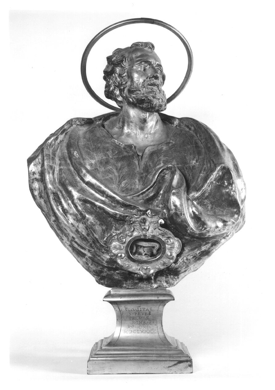 San Pietro Apostolo (reliquiario - a busto, elemento d'insieme) di Bernini Gian Lorenzo (cerchia) (sec. XVII)