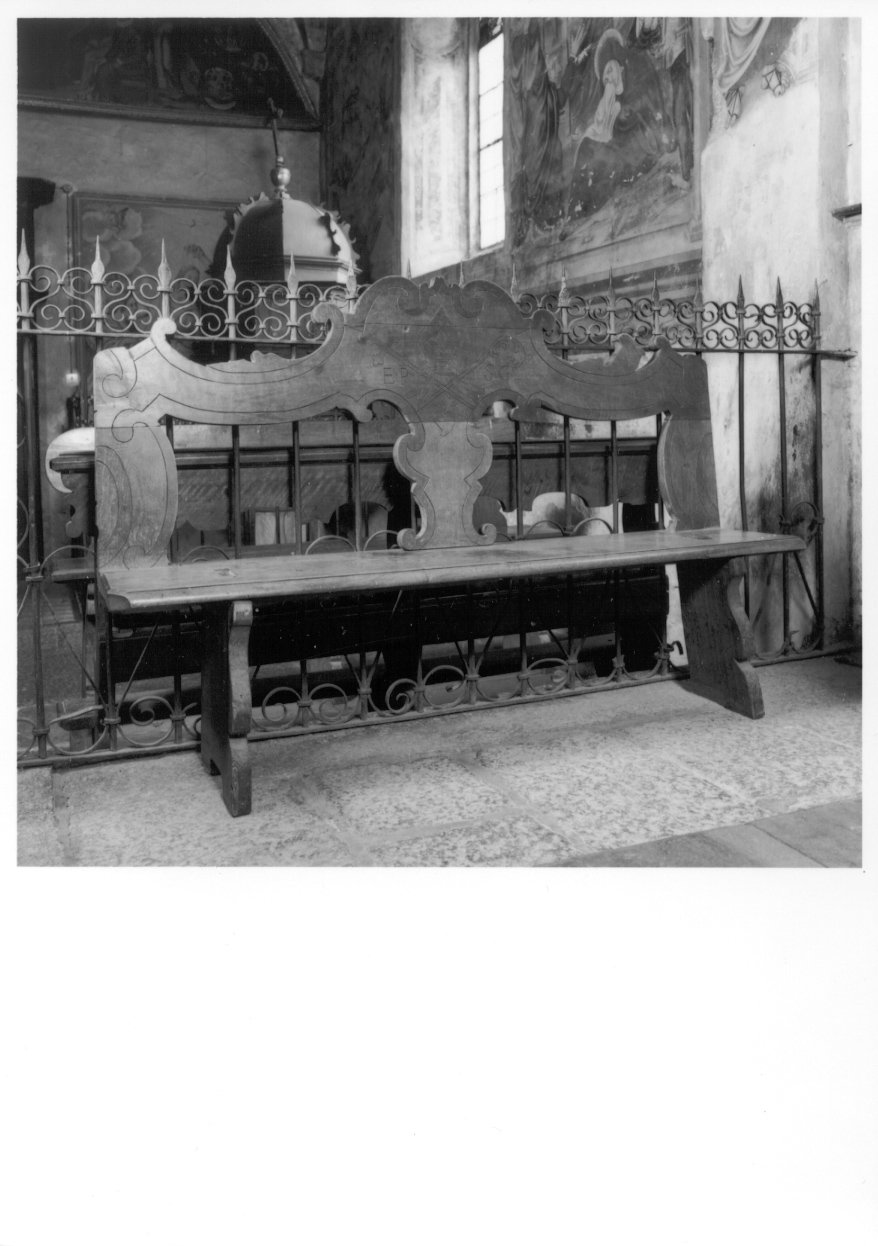banco da chiesa, opera isolata - bottega novarese (prima metà sec. XIX)
